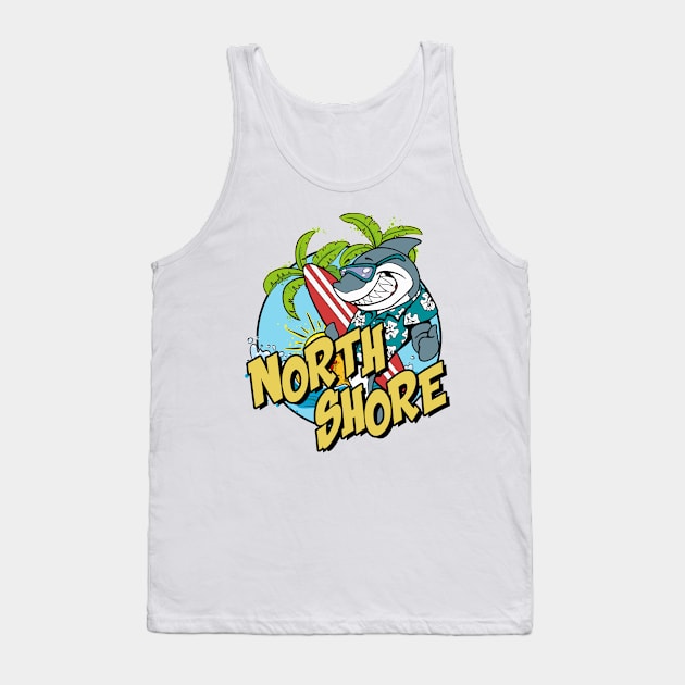 North Shore surfing shark Tank Top by SerenityByAlex